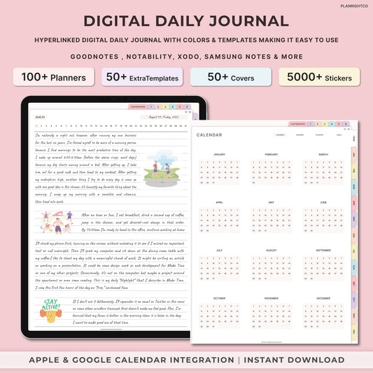 Digital Daily Journal Template for Goodnotes