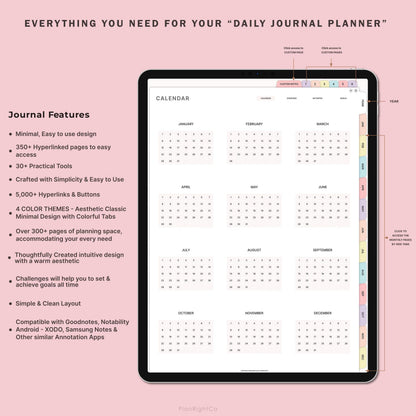 Digital Daily Journal Template for Goodnotes