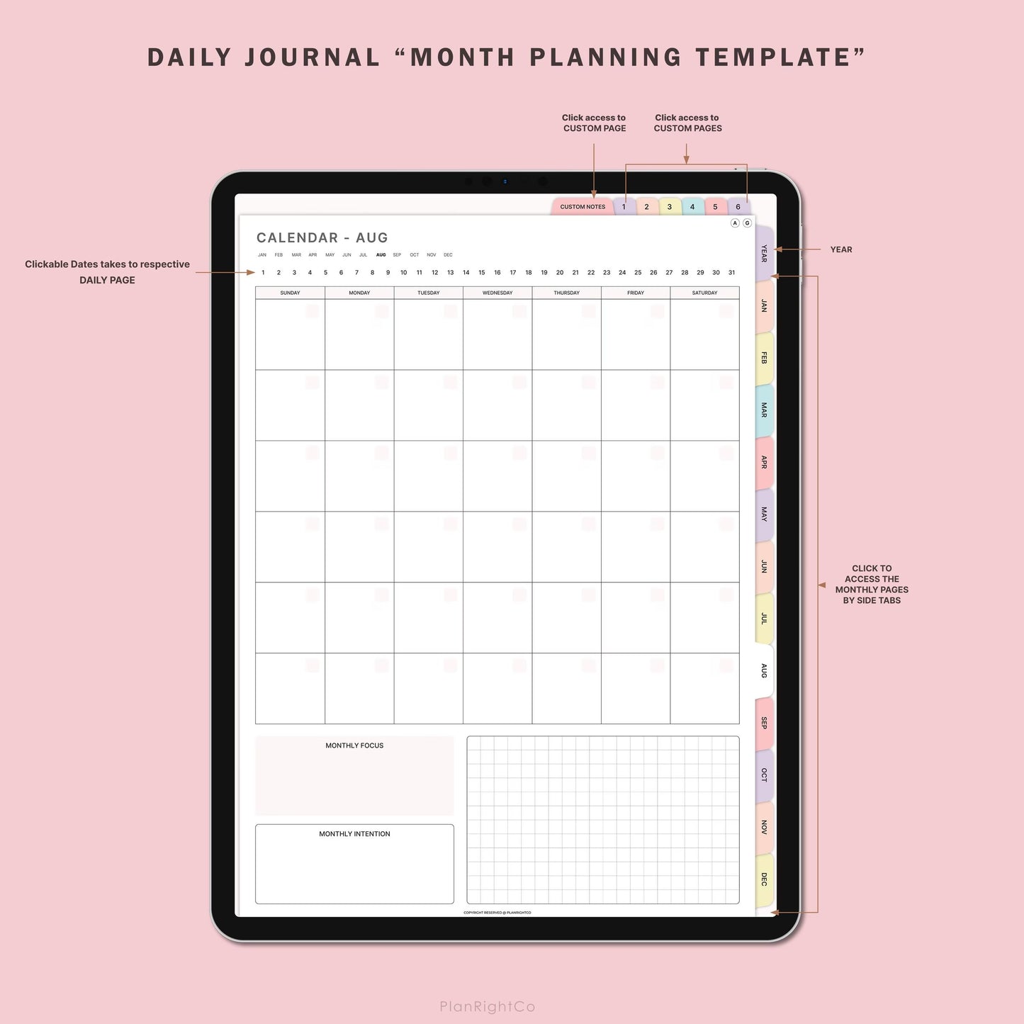 Digital Daily Journal Template for Goodnotes