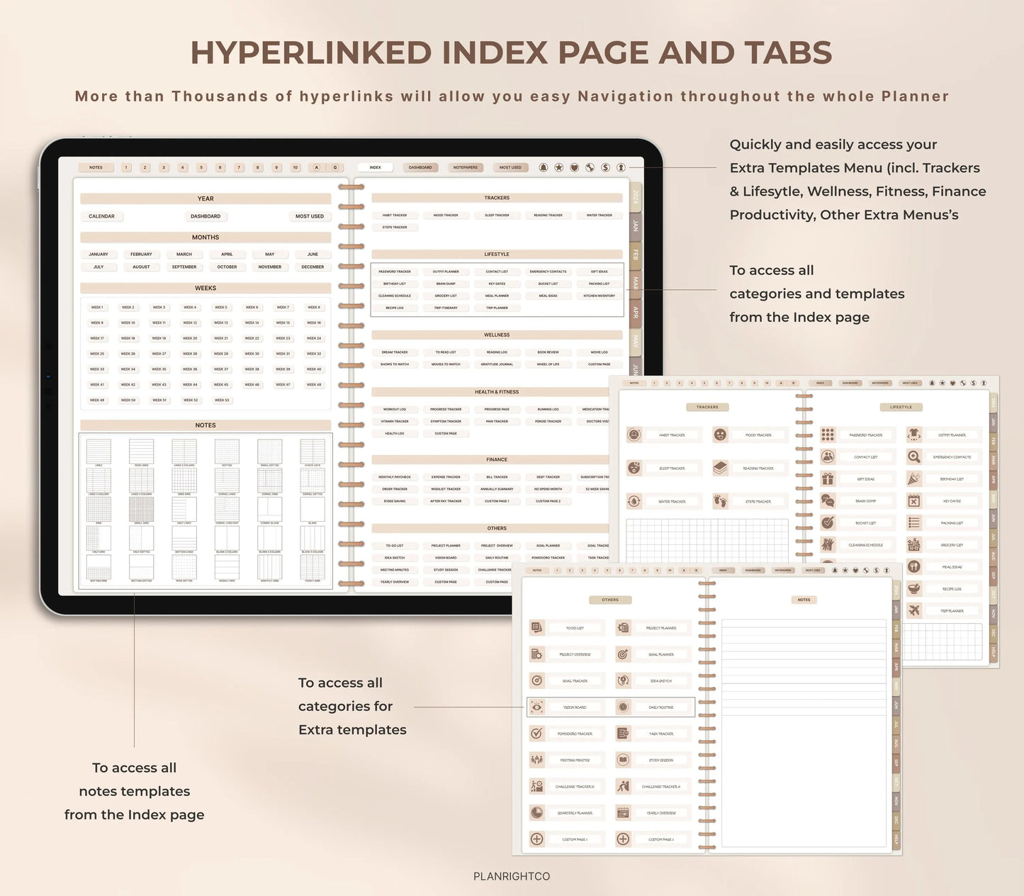 All-in-One Digital Planner 2026 Undated Daily Weekly Monthly