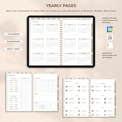 All-in-One Digital Planner 2026 Undated Daily Weekly Monthly
