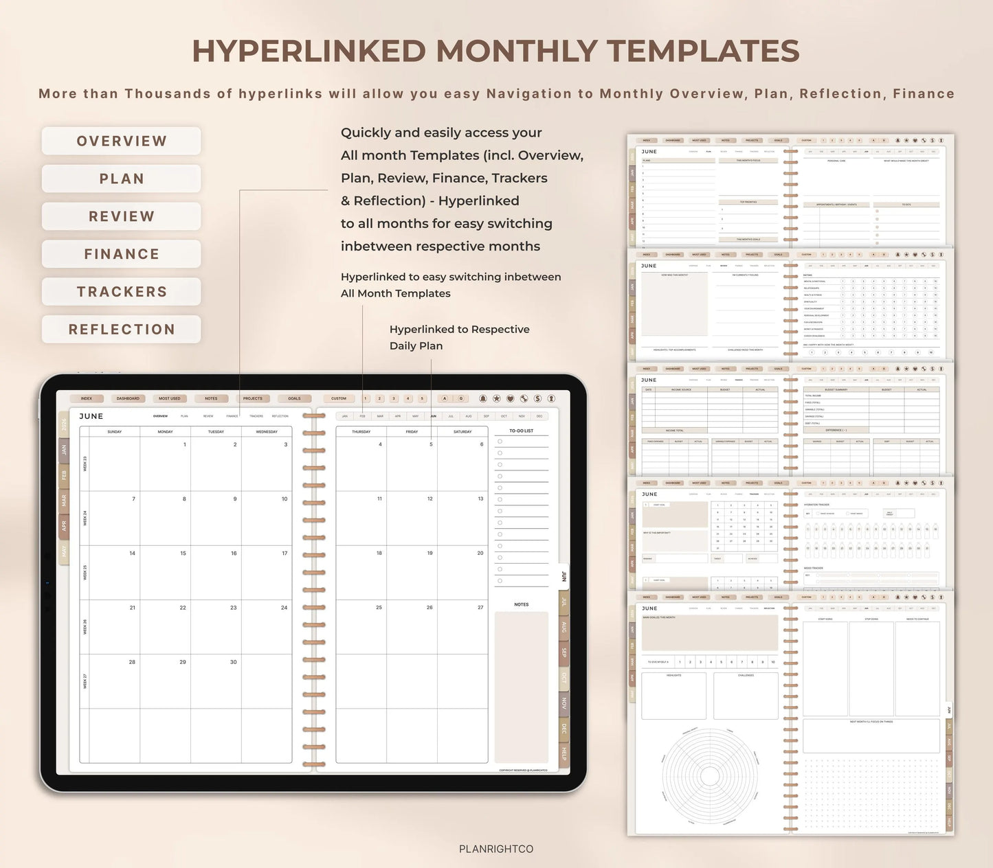 All-in-One Digital Planner 2026 Undated Daily Weekly Monthly