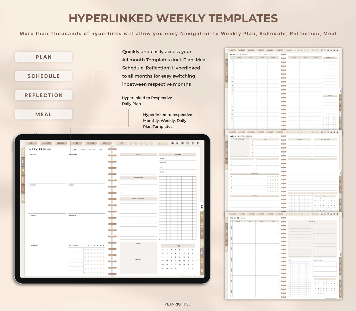 All-in-One Digital Planner 2026 Undated Daily Weekly Monthly