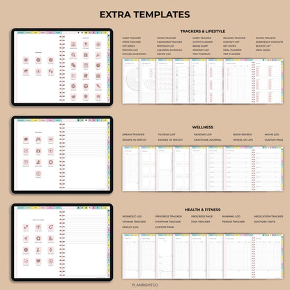All-in-One 2026 Digital Planner Hyperlinked GoodNotes iPad Daily Weekly Monthly