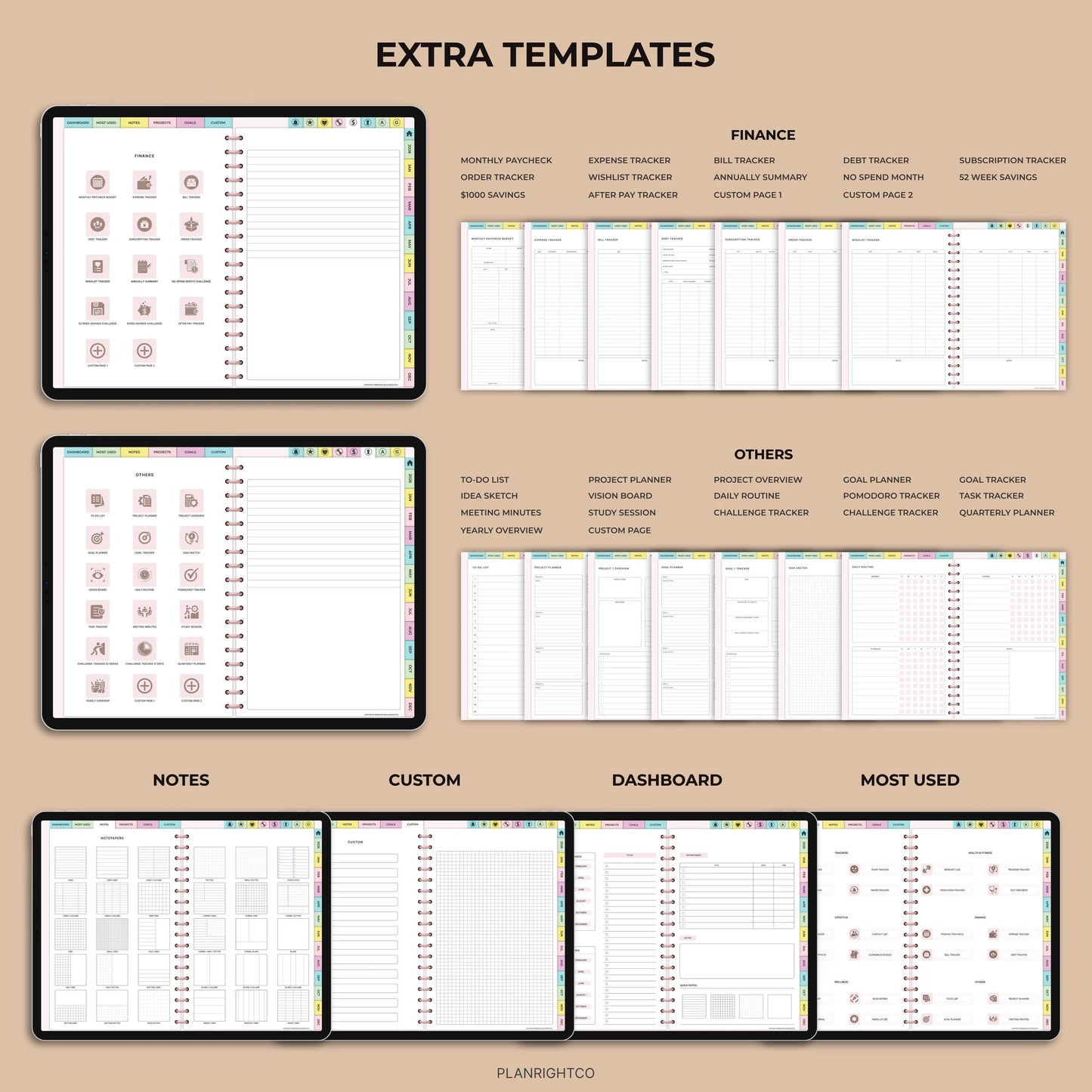All-in-One 2026 Digital Planner Hyperlinked GoodNotes iPad Daily Weekly Monthly