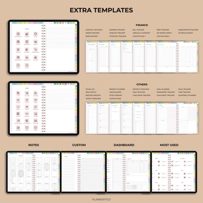 All-in-One 2026 Digital Planner Hyperlinked GoodNotes iPad Daily Weekly Monthly