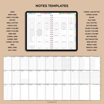 All-in-One 2026 Digital Planner Hyperlinked GoodNotes iPad Daily Weekly Monthly